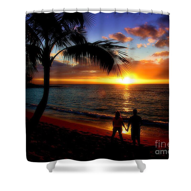Romantic Sunset Hawaii Shower Curtain featuring the photograph Romantic Sunset Hawaii by Patrick Witz