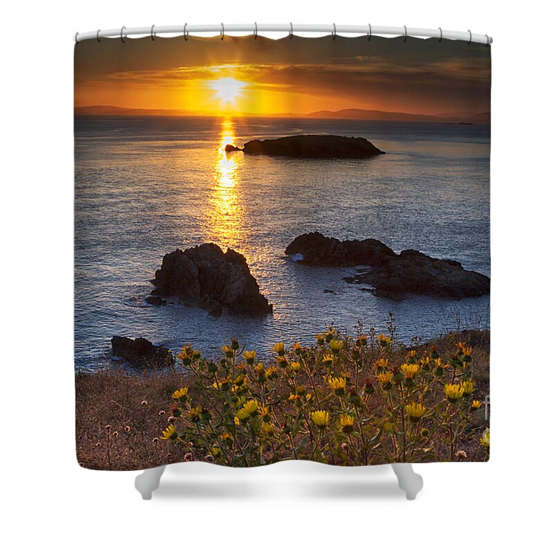 Rosario Head Shower Curtain featuring the photograph Rosario Head Sunset by Mark Kiver