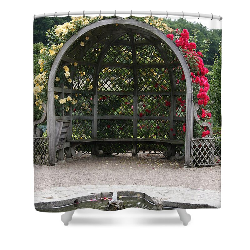 Roses Shower Curtain featuring the photograph Rose Pavilion At Chateau Villandry by Christiane Schulze Art And Photography