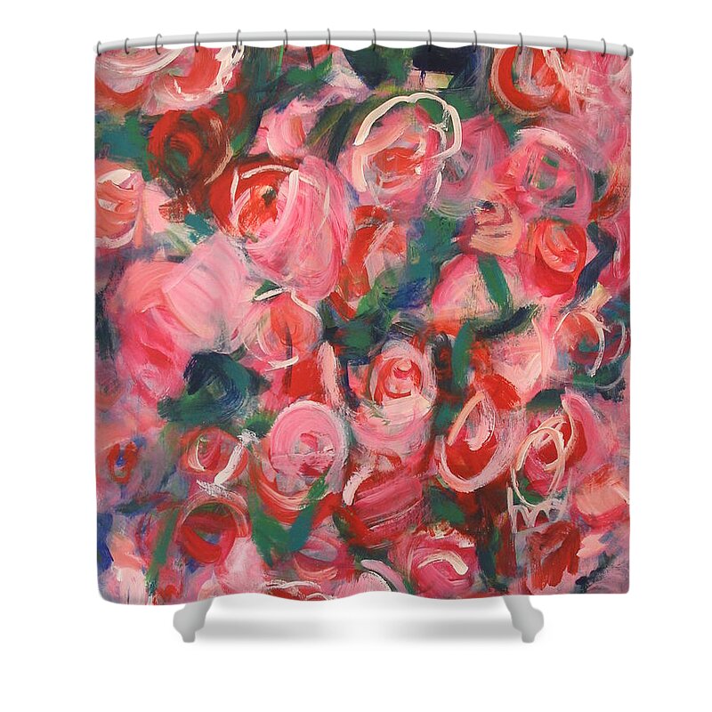 Roses Shower Curtain featuring the painting Roses by Fereshteh Stoecklein
