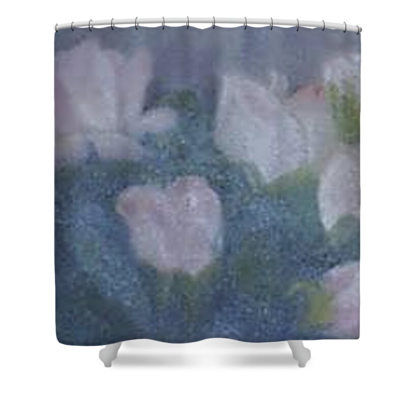 Roses Shower Curtain featuring the painting Roses by Sheila Mashaw