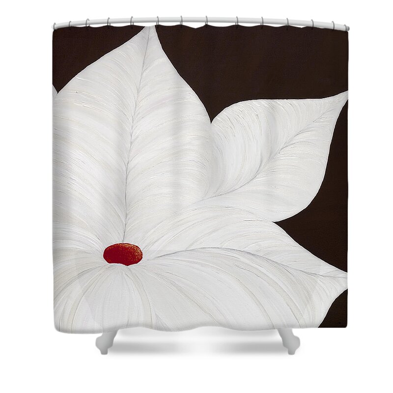 Flower Shower Curtain featuring the painting Rosie's Red Flower by Tamara Nelson