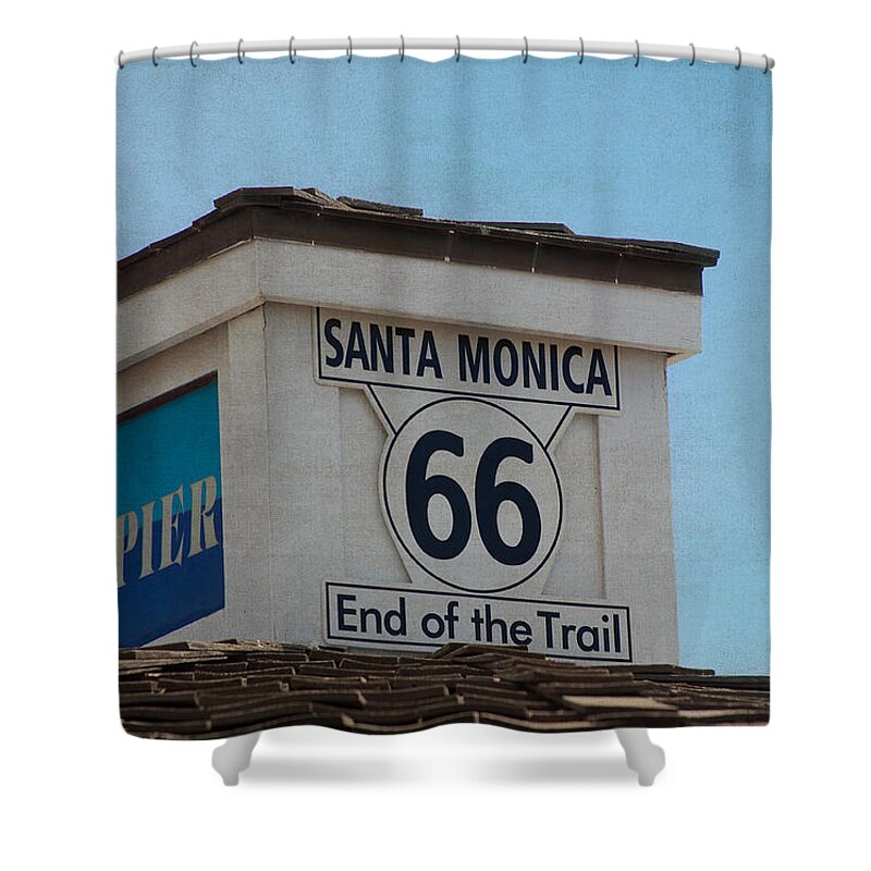 Route 66 Shower Curtain featuring the photograph Route 66 - End of the Trail by Kim Hojnacki