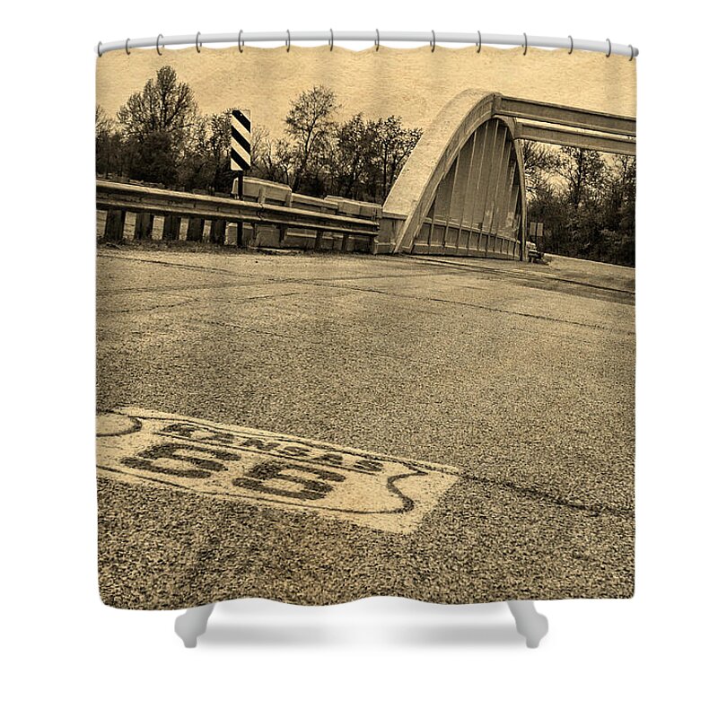 Steven Bateson Shower Curtain featuring the photograph Route 66 Rainbow Bridge by Steven Bateson