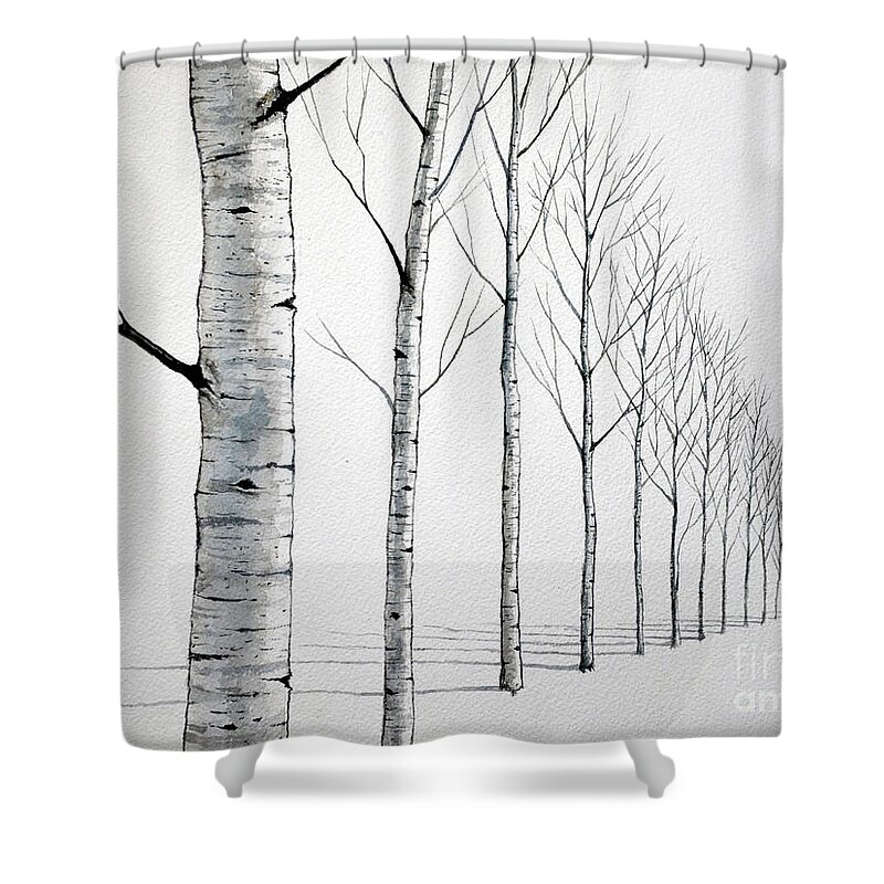 white birch tree shower curtain