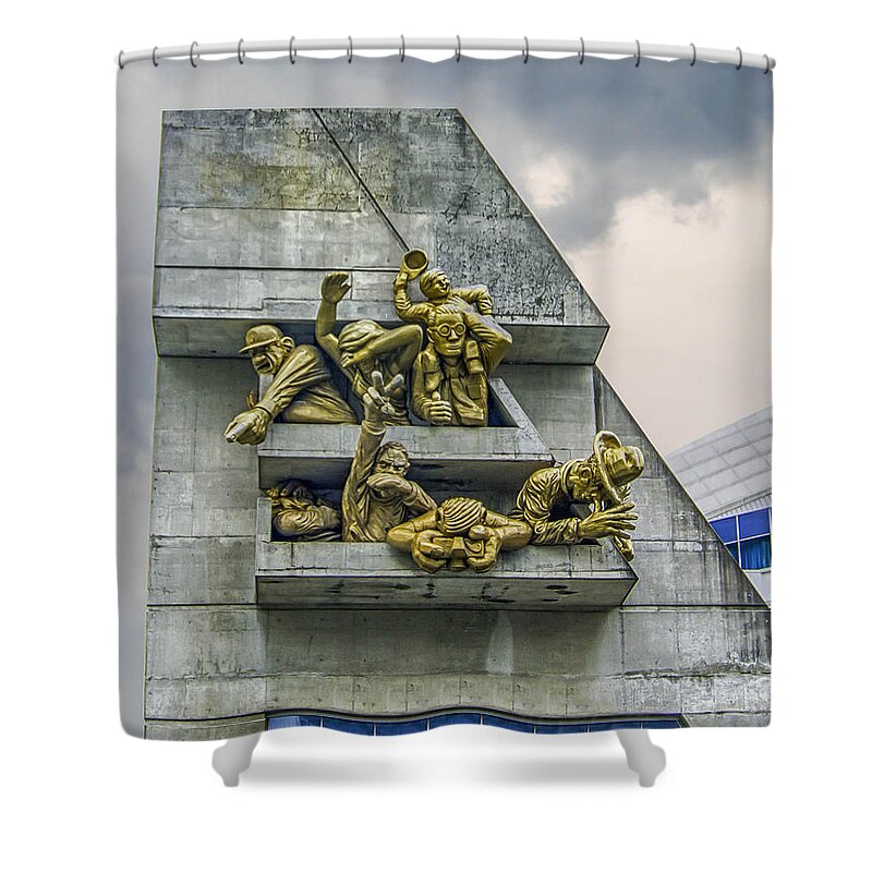 Guy Whiteley Photography Shower Curtain featuring the photograph Rowdy Jays Fans by Guy Whiteley