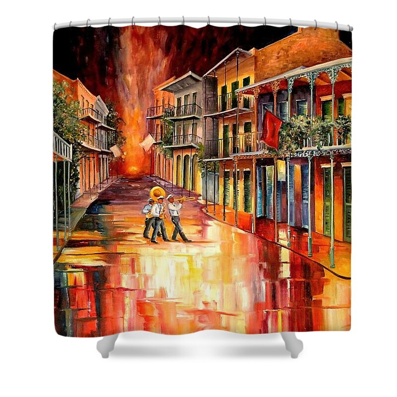 New Orleans Shower Curtain featuring the painting Royal Street Serenade by Diane Millsap