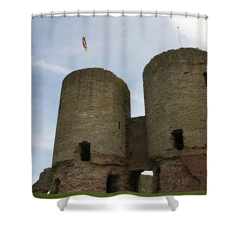 Castles Shower Curtain featuring the photograph Ruddlan castle by Christopher Rowlands