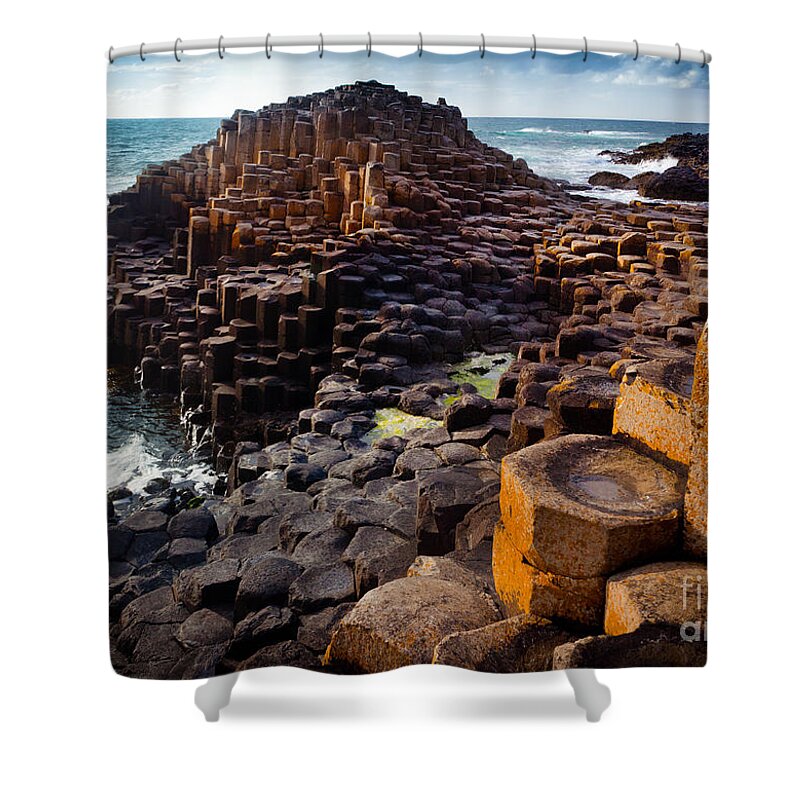 Europe Shower Curtain featuring the photograph Rugged Giant's Causeway by Inge Johnsson