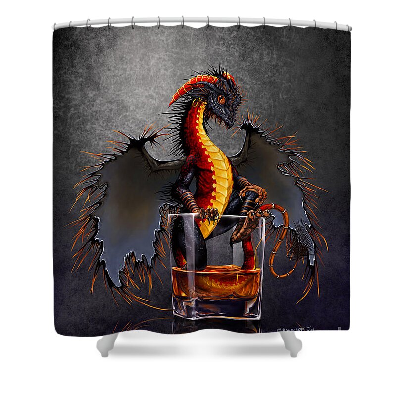 Dragon Shower Curtain featuring the digital art Rum Dragon by Stanley Morrison