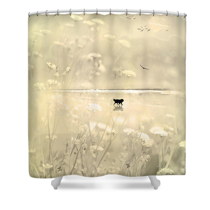 Pets Shower Curtain featuring the digital art Running Free by Chris Armytage