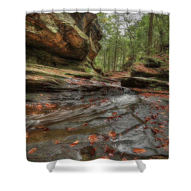 Stream Shower Curtain featuring the photograph Rush to Old Man's Cave by Jaki Miller