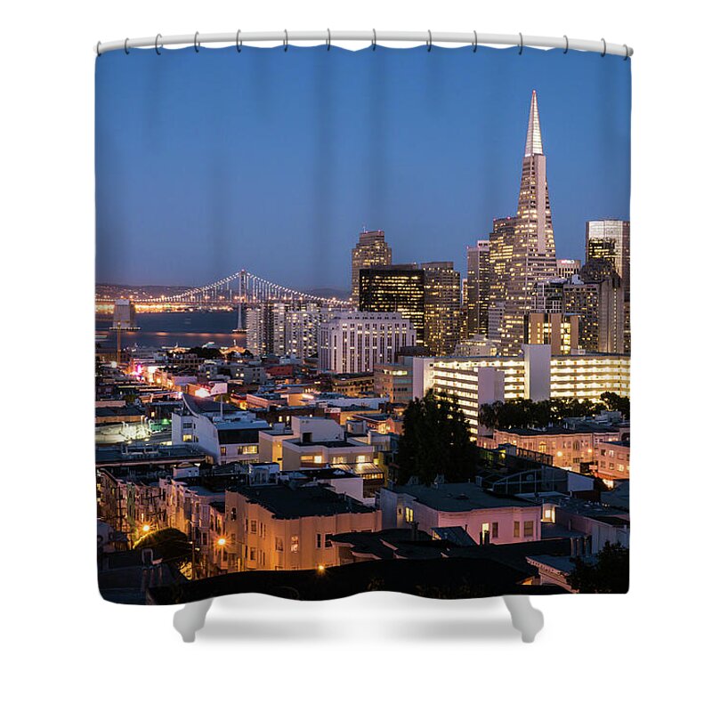 San Francisco Shower Curtain featuring the photograph Russian Hill Blue View by Michael Lee