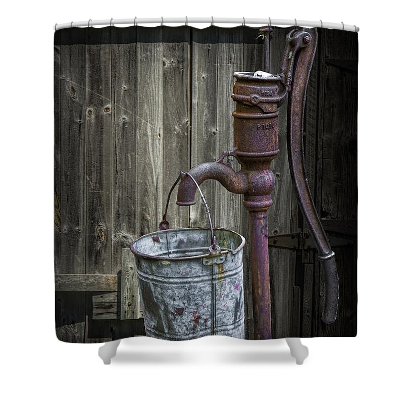 Pump Shower Curtain featuring the photograph Rusty Hand Water Pump by Randall Nyhof