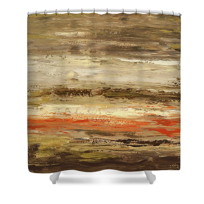 Abstract Shower Curtain featuring the painting Rusty by Tamara Nelson