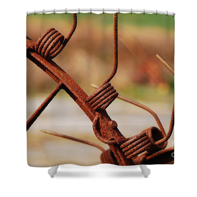 Rust Shower Curtain featuring the photograph Rusty Tines by Mary Carol Story