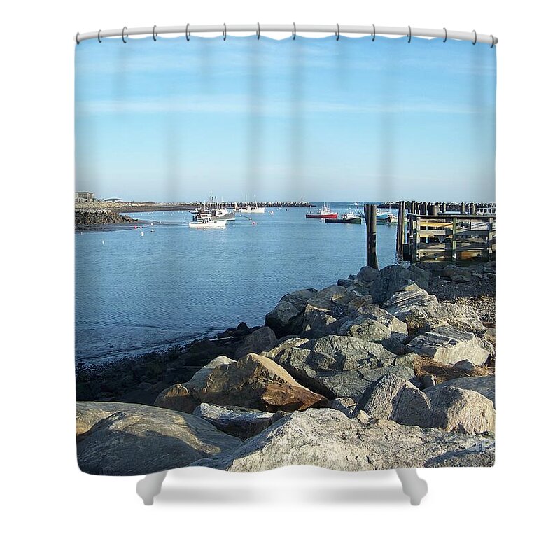 Rye Nh Shower Curtain featuring the photograph Rye Harbor by Eunice Miller