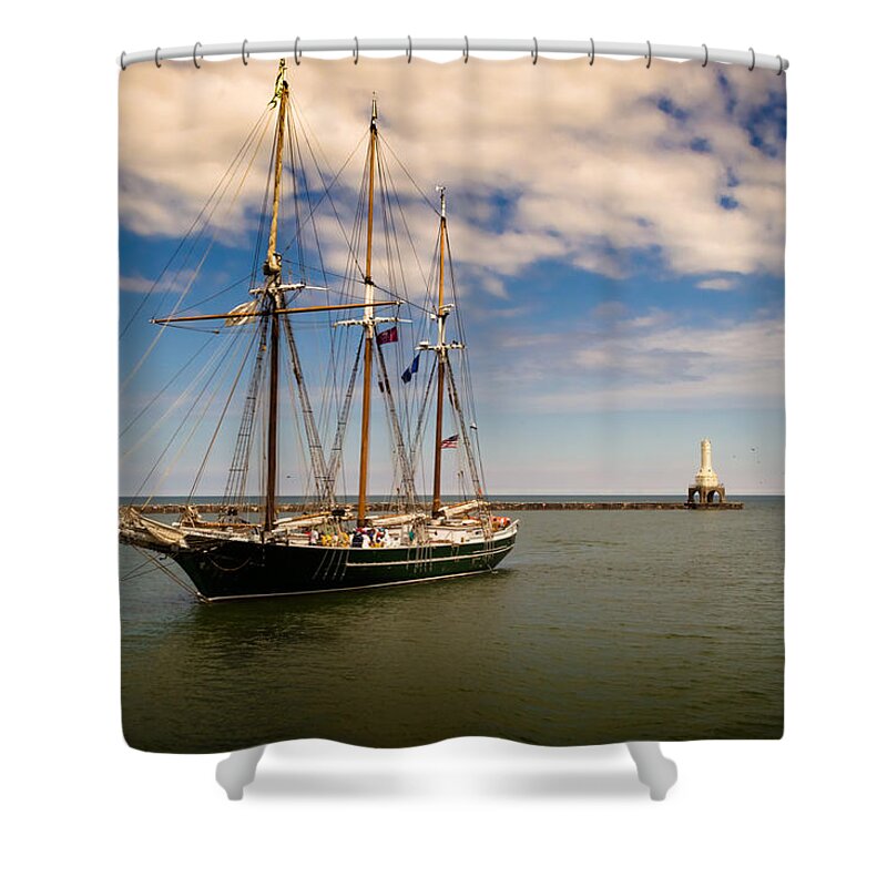 Sailing Shower Curtain featuring the photograph s/v Denis Sullivan II by James Meyer