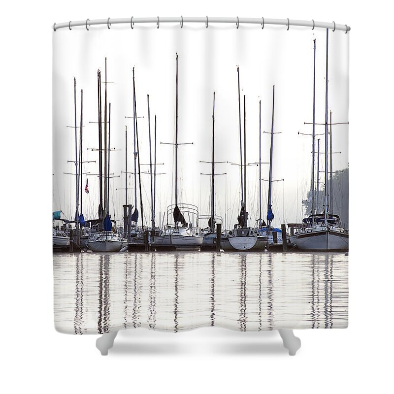 Sailing Shower Curtain featuring the photograph Sailboats Reflected by Sharon Popek