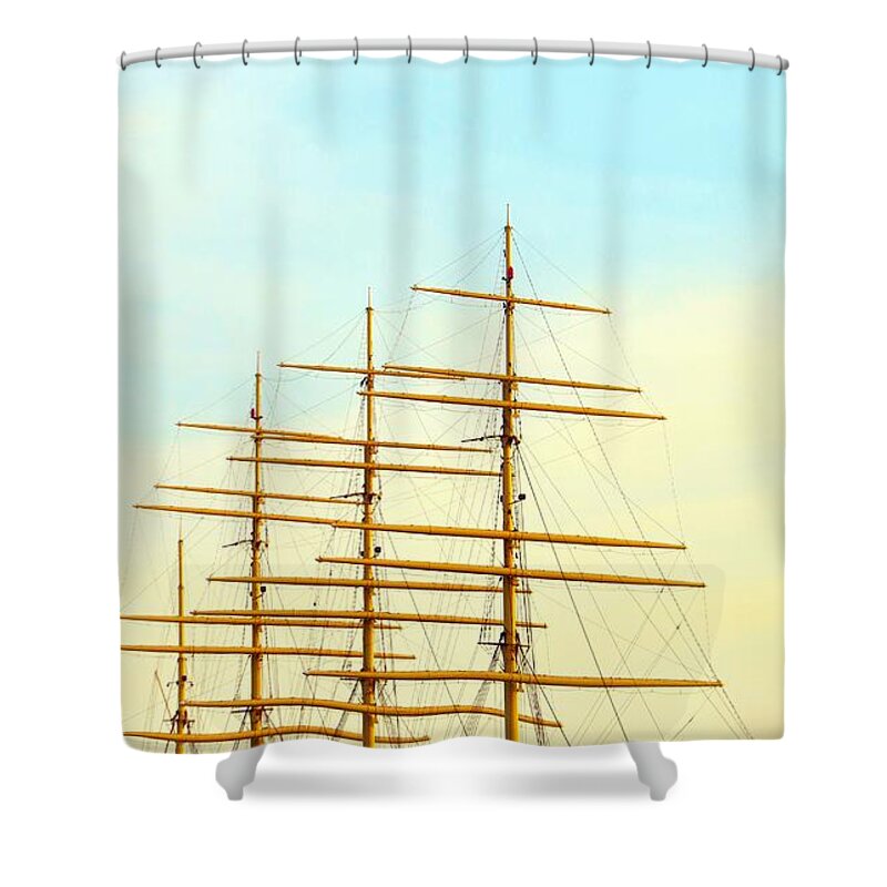 Boat Shower Curtain featuring the photograph Sailing Away by Art Dingo