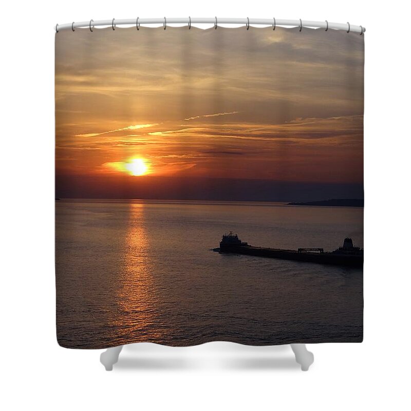 Boat Shower Curtain featuring the photograph Sailing Into the Sunset by Keith Stokes
