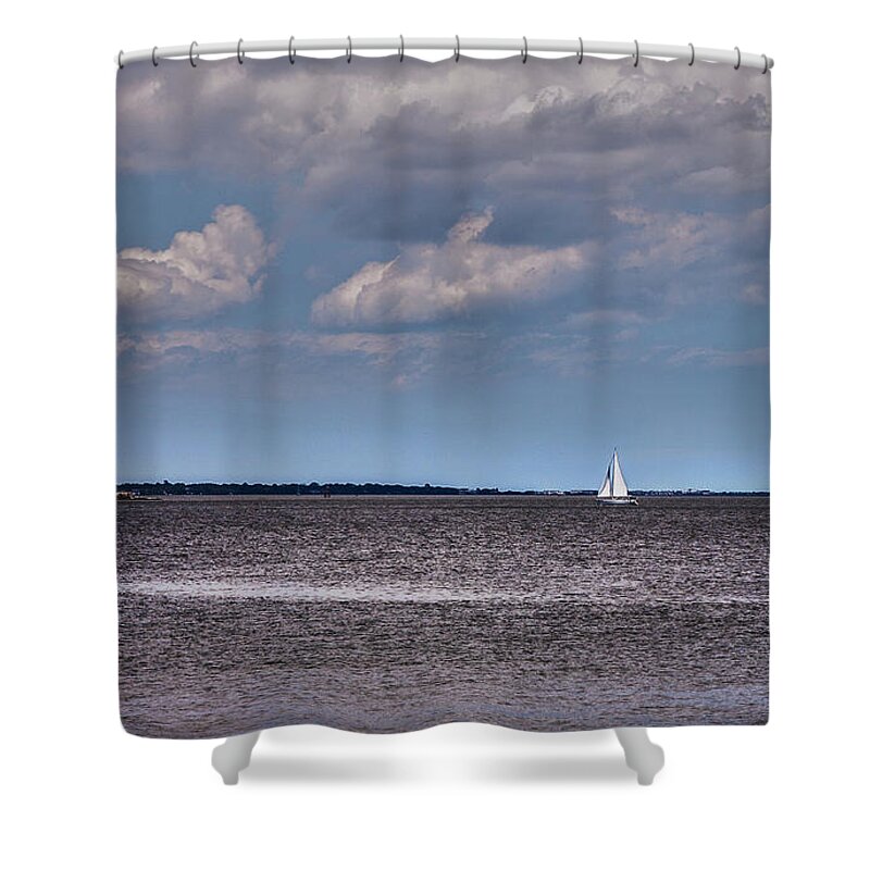 Charleston Shower Curtain featuring the photograph Sailing by Sennie Pierson