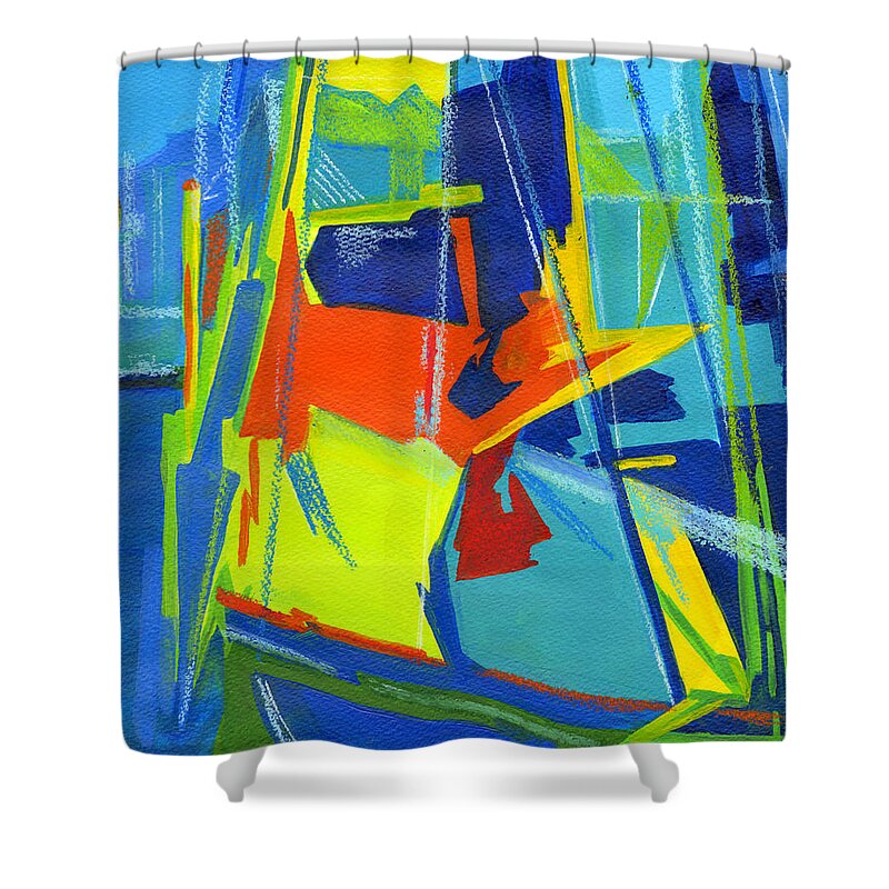 Tanya Filichkin Shower Curtain featuring the painting Sailing by Tanya Filichkin