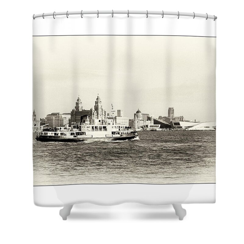  Shower Curtain featuring the photograph Sailing up the Mersey by Spikey Mouse Photography