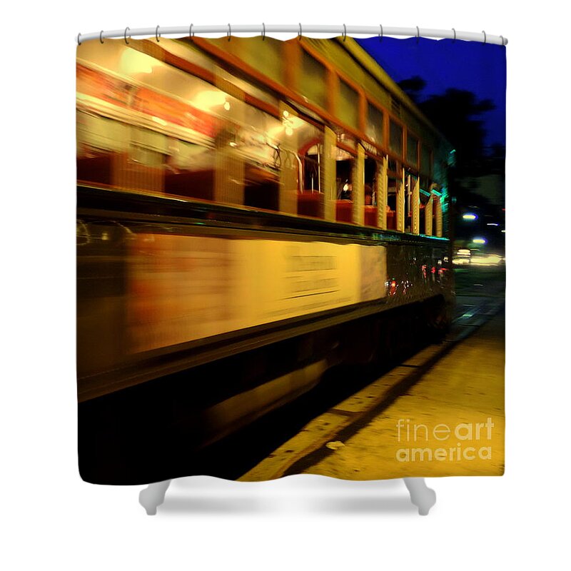 Nola Shower Curtain featuring the photograph New Orleans Saint Charles Avenue Street Car In Louisiana #7 by Michael Hoard