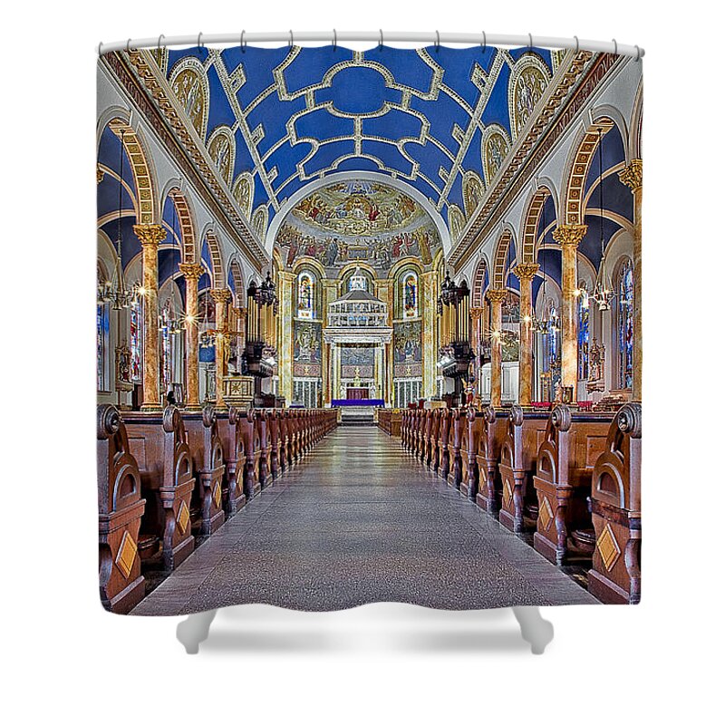 Altar Shower Curtain featuring the photograph Saint Michael Catholic Church by Susan Candelario