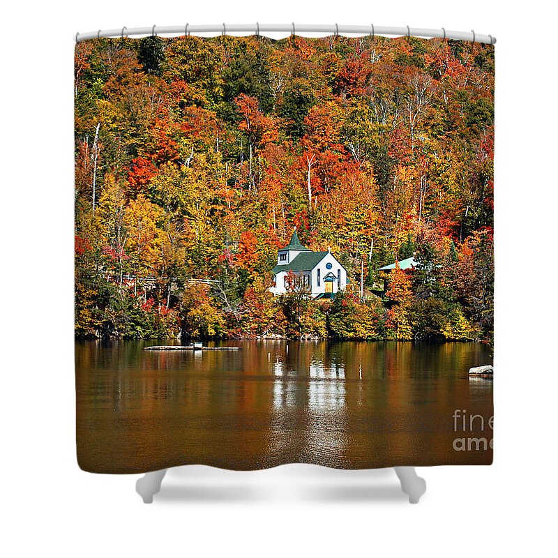 Adirondack Park Shower Curtain featuring the photograph Saint Peters On the Lake Adirondacks New York by Diane E Berry