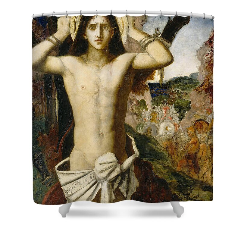 Gustave Moreau Shower Curtain featuring the painting Saint Sebastian by Gustave Moreau