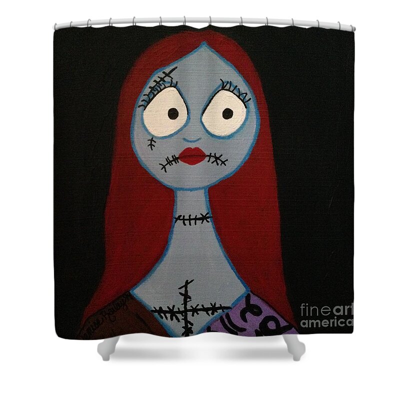 Sally Shower Curtain featuring the painting Sally Waits For Jack by Denise Railey