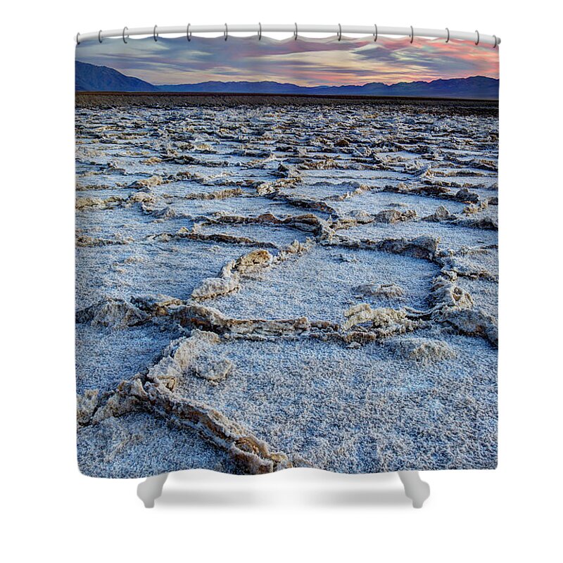 Arid Shower Curtain featuring the photograph Salt Polygons Death Valley by Juli Scalzi