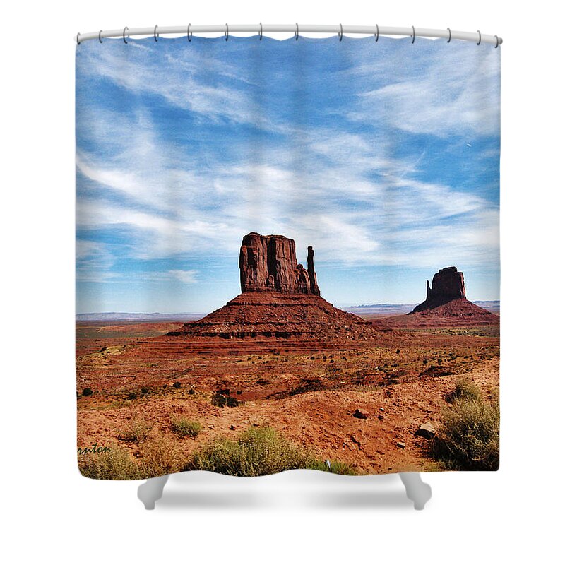Monument Valley Shower Curtain featuring the photograph Saluting Sentinels by Sylvia Thornton