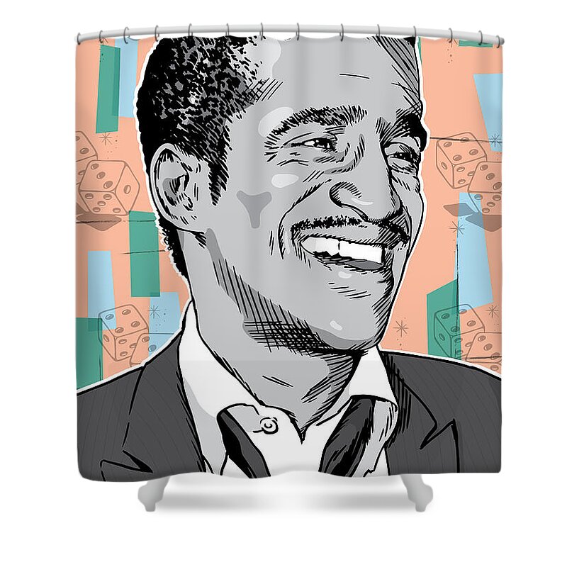 Music Shower Curtain featuring the digital art Sammy Davis Jr Pop Art by Jim Zahniser