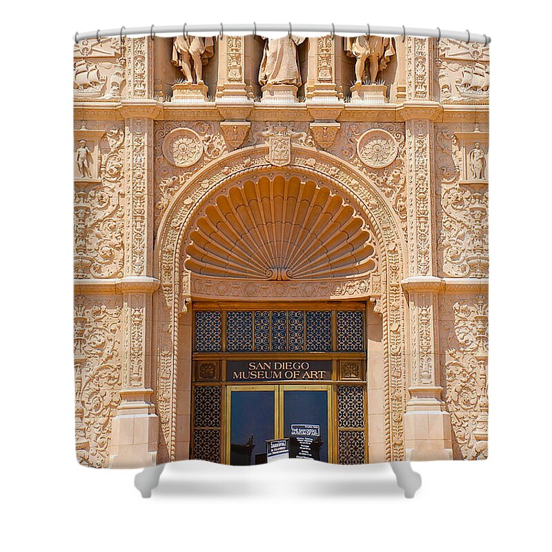 Claudia's Art Dream Shower Curtain featuring the photograph San Diego Museum of Art by Claudia Ellis