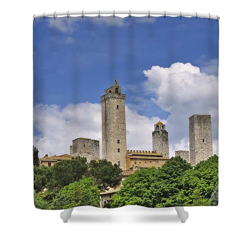 Europe Shower Curtain featuring the photograph San Gimignano by Ivan Slosar