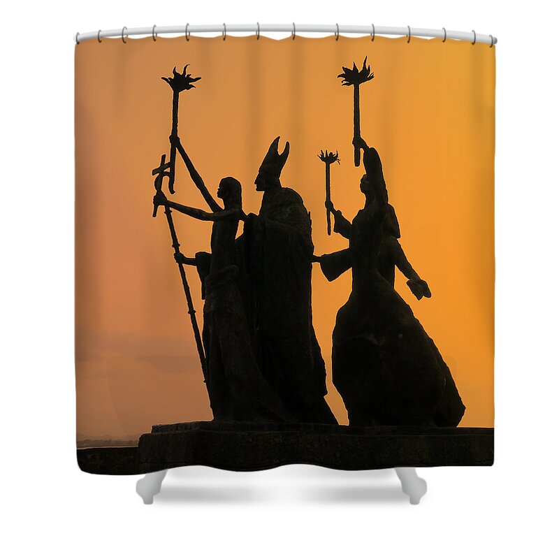 Richard Reeve Shower Curtain featuring the photograph San Juan - La Rogativa Sunset by Richard Reeve