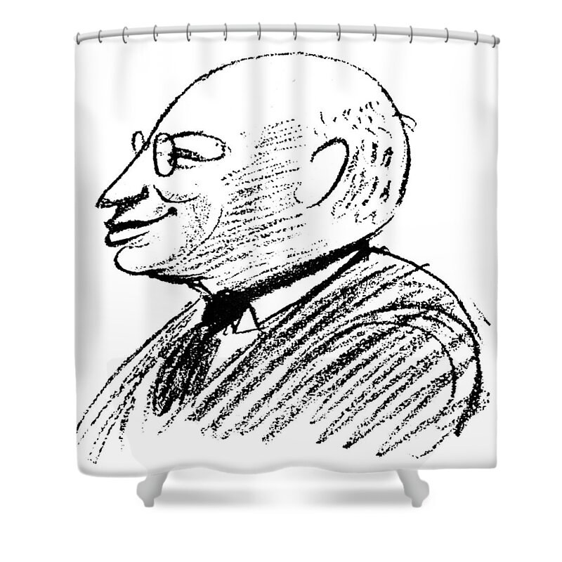 1924 Shower Curtain featuring the drawing Sandor Ferenczi (1873-1933) by Granger
