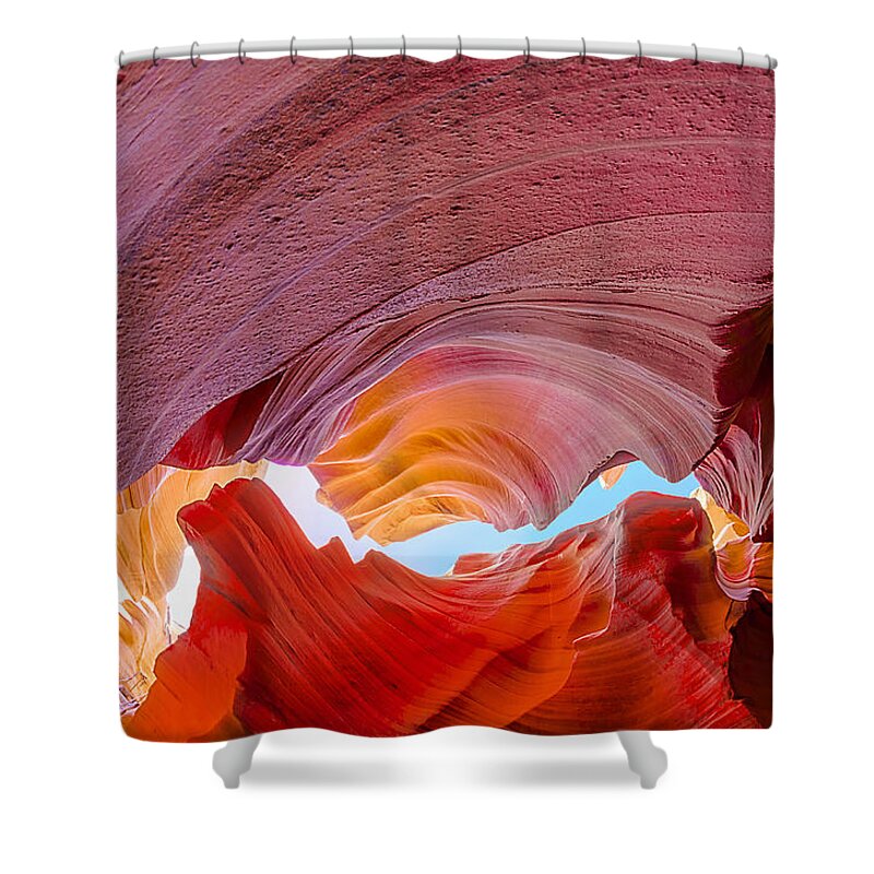 Antelope Canyon Shower Curtain featuring the photograph Sandstone Chasm by Jason Chu