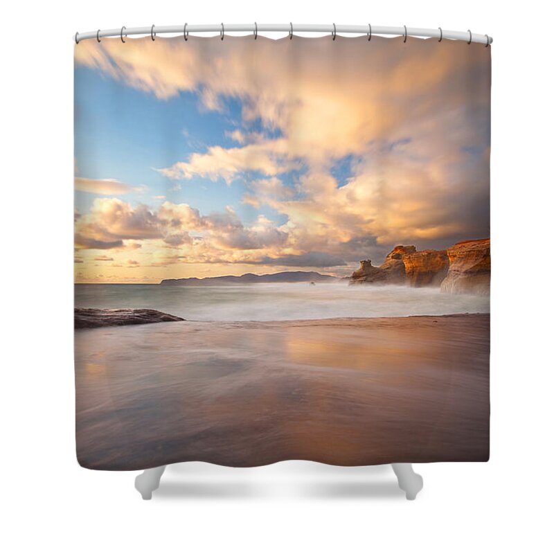 Brookings Shower Curtain featuring the photograph Sandstone Shores by Darren White