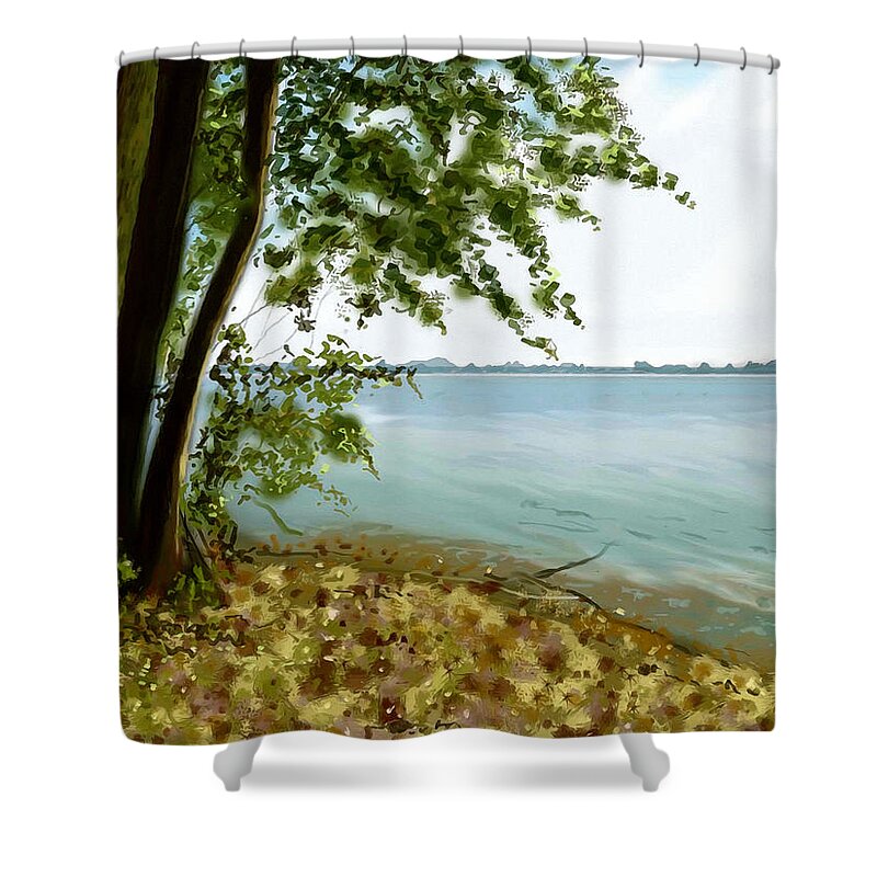 Sandusky Bay Shower Curtain featuring the painting Sandusky Bay by Shawna Rowe