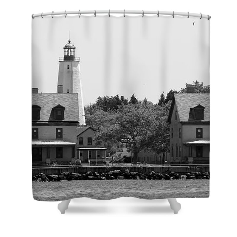 Lighthouse Shower Curtain featuring the photograph Sandy Hook New Jersey Lighthouse by Lilliana Mendez