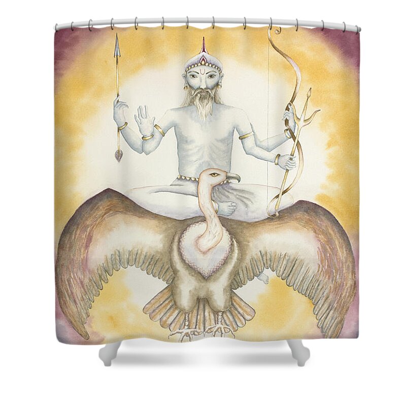 Vedic Astrology Shower Curtain featuring the painting Sani Saturn by Srishti Wilhelm