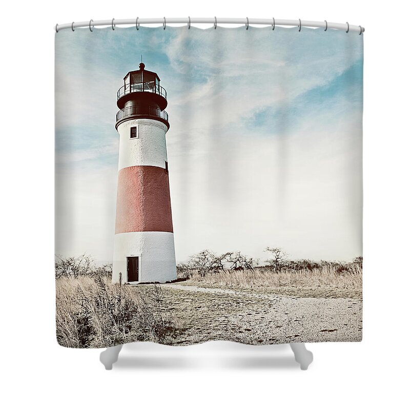 Nantucket Shower Curtain featuring the photograph Sankaty Head Lighthouse Nantucket by Marianne Campolongo