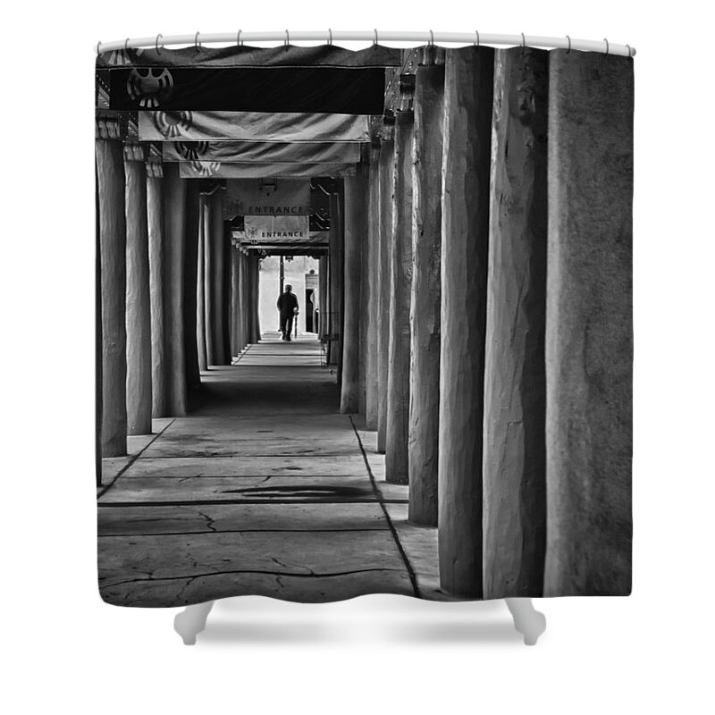 Santa Fe Shower Curtain featuring the photograph Santa Fe New Mexico Walkway by Ron White