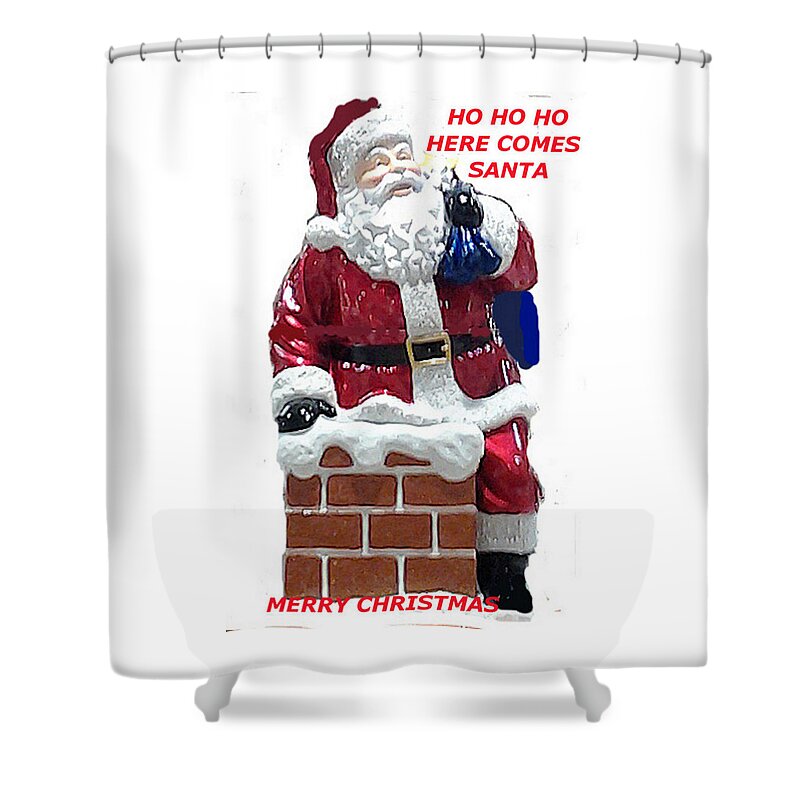Santa Shower Curtain featuring the photograph Santa Greeting Card by Jay Milo