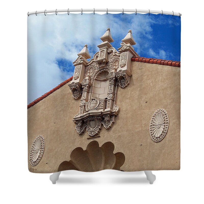 Santa Fe Shower Curtain featuring the photograph Sante Fe Theatre by Sylvia Thornton