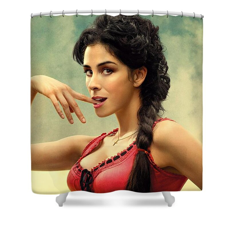 Sarah Silverman Shower Curtain featuring the photograph Sarah Silverman A Million Ways to Die in the West by Movie Poster Prints